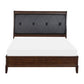 Hadly Classic Queen Sleigh Bed Button Tufted Headboard Black Faux Leather By Casagear Home BM295860