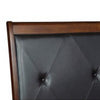 Hadly Classic Queen Sleigh Bed Button Tufted Headboard Black Faux Leather By Casagear Home BM295860