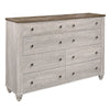 Liam 61 Inch Rustic Large Wood Dresser, 2 Drawers, Antique White and Brown By Casagear Home