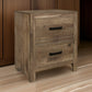 Zane 28 inch Transitional Nightstand 2 Drawers Weathered Pine Veneer By Casagear Home BM295893