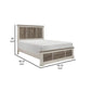 Caro Classic Queen Bed Minimalist Design Two Toned Weathered Gray White By Casagear Home BM295900