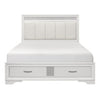 Ani Queen Platform Bed Tufted Headboard 2 Drawer Low Footboard White By Casagear Home BM295940