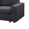 Abe 68 Inch Modern 2 Seater Loveseat Dark Gray Linen Black Wood Legs By Casagear Home BM296008