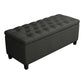 44 Inch Modern Lift Top Storage Bench Button Tufted Seat Charcoal Fabric By Casagear Home BM296136