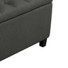 44 Inch Modern Lift Top Storage Bench Button Tufted Seat Charcoal Fabric By Casagear Home BM296136