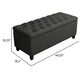 44 Inch Modern Lift Top Storage Bench Button Tufted Seat Charcoal Fabric By Casagear Home BM296136