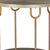 24 Inch Modern Round Side End Table Sleek Silver Wood Gold Metal Legs By Casagear Home BM296543