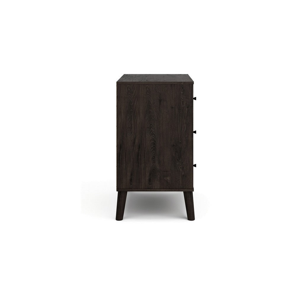 Kiki 34 Inch Bedside Nightstand Chest 3 Spacious Drawers Matte Black By Casagear Home BM296566