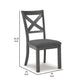 Fia 20 Inch Gray Wood Dining Chair Set of 2 Crossed Backrest Padded Seat By Casagear Home BM296605