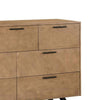 Log 68 Inch 7 Drawer Dresser with Angled Black Legs Natural Brown Finish By Casagear Home BM296631