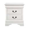 Nim 24 Inch 2 Drawer Nightstand Classic Brass Bail Handles White Wood By Casagear Home BM296645