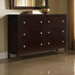 Con 56 Inch Wide Dresser 6 Drawers with Silver Knobs Cappuccino Brown By Casagear Home BM296653