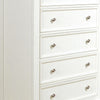 Lila 53 Inch Tall Dresser Chest 5 Drawers with Raised Panels White Wood By Casagear Home BM296707