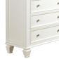 Lila 53 Inch Tall Dresser Chest 5 Drawers with Raised Panels White Wood By Casagear Home BM296707