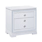 Axl 29 Inch 2 Drawer Nightstand USB Ports Embossed Mirror Trim White By Casagear Home BM296736