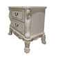 Aurora 32 Inch Classic Wood Nightstand 2 Drawers Subtle Carvings White By Casagear Home BM296829