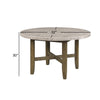 52 Inch Wood Round Dining Table Marble Surface Tapered Legs Rich Brown By Casagear Home BM296880