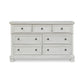 Kith 66 Inch Traditional Dresser Vintage White Wood 7 Drawers Bun Feet By Casagear Home BM297019