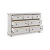 Kith 66 Inch Traditional Dresser Vintage White Wood 7 Drawers Bun Feet By Casagear Home BM297019