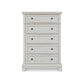 Kith 58 Inch 5 Drawer Tall Dresser Chest Classic White Wood Bun Feet By Casagear Home BM297031