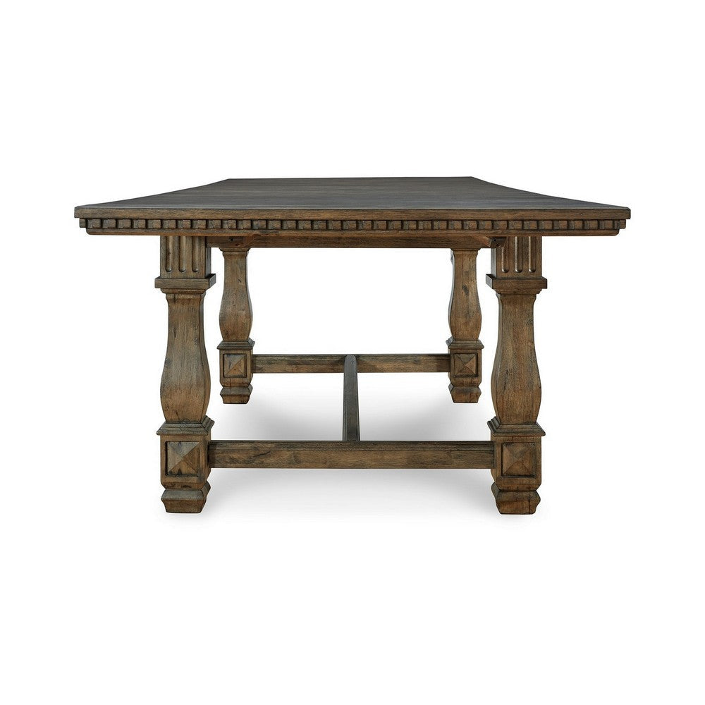 Dree 75-106 Inch Brown Extendable Dining Table Rectangular Turned Legs By Casagear Home BM297034