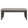 Lyla 47 Inch Dining Bench Sleek Cushioned Seat Rustic Gray Wood Frame By Casagear Home BM297172