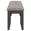 Lyla 47 Inch Dining Bench Sleek Cushioned Seat Rustic Gray Wood Frame By Casagear Home BM297172