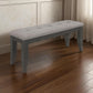 Lyla 47 Inch Dining Bench, Sleek Cushioned Seat, Rustic Gray Wood Frame By Casagear Home