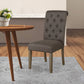 Neli 19 Inch Side Dining Chair, Set of 2, Rolled Button Tufted Back, Brown By Casagear Home