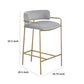 Lox 26 Inch Modern Counter Stool Low Padded Back Gray Gold Metal Frame By Casagear Home BM297213