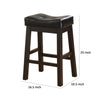 25 Inch Set of 2 Counter Height Stools Brown Faux Leather Saddle Seat By Casagear Home BM297224