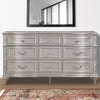 Inz 71 Inch 9 Drawer Wide Dresser Elegant Trim Details Classic Silver By Casagear Home BM297262