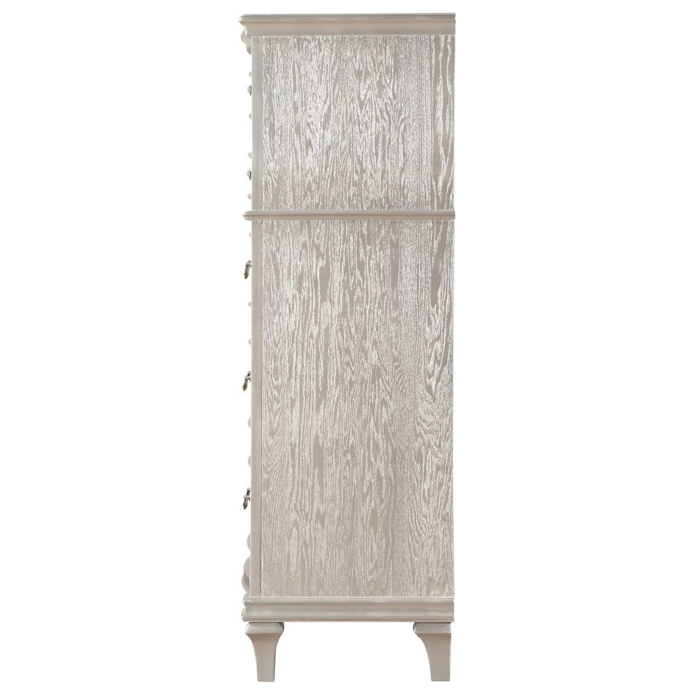 Inz 60 Inch 6 Drawer Tall Dresser Chest Elegant Trim Classic Silver By Casagear Home BM297263