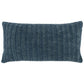 Rosie 14 x 26 Lumbar Accent Throw Pillow Hand Knitted Designs Blue Linen By Casagear Home BM297367