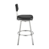 Col 26 Inch Swivel Counter Stool Black Faux Leather Stainless Steel Frame By Casagear Home BM298848