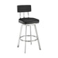 Col 26 Inch Swivel Counter Stool Black Faux Leather Stainless Steel Frame By Casagear Home BM298848