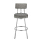 Col 26 Inch Swivel Counter Stool Gray Faux Leather Stainless Steel Frame By Casagear Home BM298850