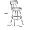 Col 26 Inch Swivel Counter Stool Gray Faux Leather Stainless Steel Frame By Casagear Home BM298850