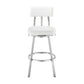 Col 26 Inch Swivel Counter Stool White Faux Leather Stainless Steel Frame By Casagear Home BM298852