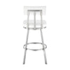 Col 26 Inch Swivel Counter Stool White Faux Leather Stainless Steel Frame By Casagear Home BM298852