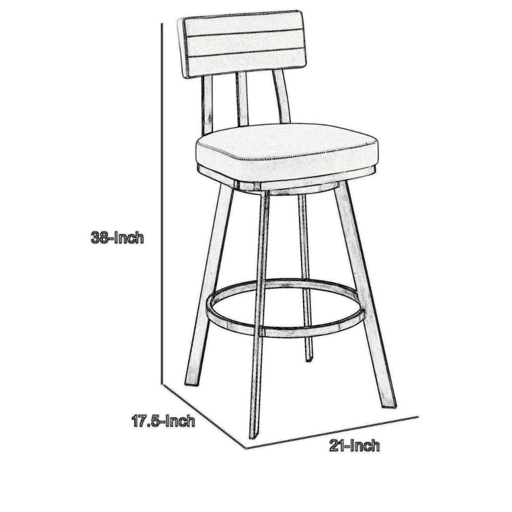 Col 26 Inch Swivel Counter Stool White Faux Leather Stainless Steel Frame By Casagear Home BM298852