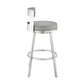 Nova 26 Inch Swivel Counter Stool Panel Back Steel Gray Faux Leather By Casagear Home BM298867