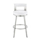 Nova 26 Inch Swivel Counter Stool Panel Back Steel White Faux Leather By Casagear Home BM298869