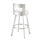 Nova 26 Inch Swivel Counter Stool Panel Back Steel White Faux Leather By Casagear Home BM298869