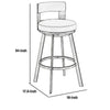 Nova 26 Inch Swivel Counter Stool Panel Back Steel White Faux Leather By Casagear Home BM298869