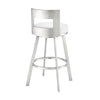 Nova 30 Inch Swivel Barstool Panel Back Steel Frame White Faux Leather By Casagear Home BM298875