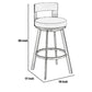 Nova 30 Inch Swivel Barstool Panel Back Steel Frame White Faux Leather By Casagear Home BM298875