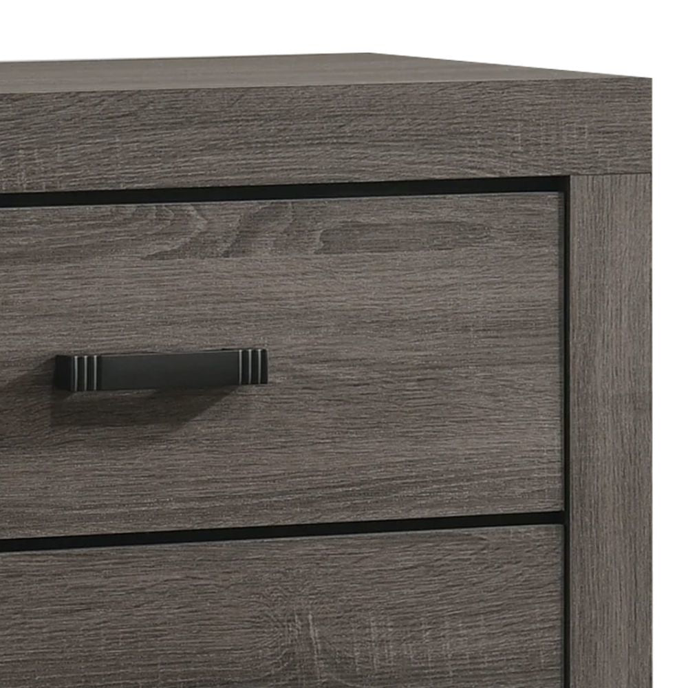 Lola 46 Inch Tall Dresser Chest 5 Drawers Metal Bar Handles Dark Gray By Casagear Home BM298945