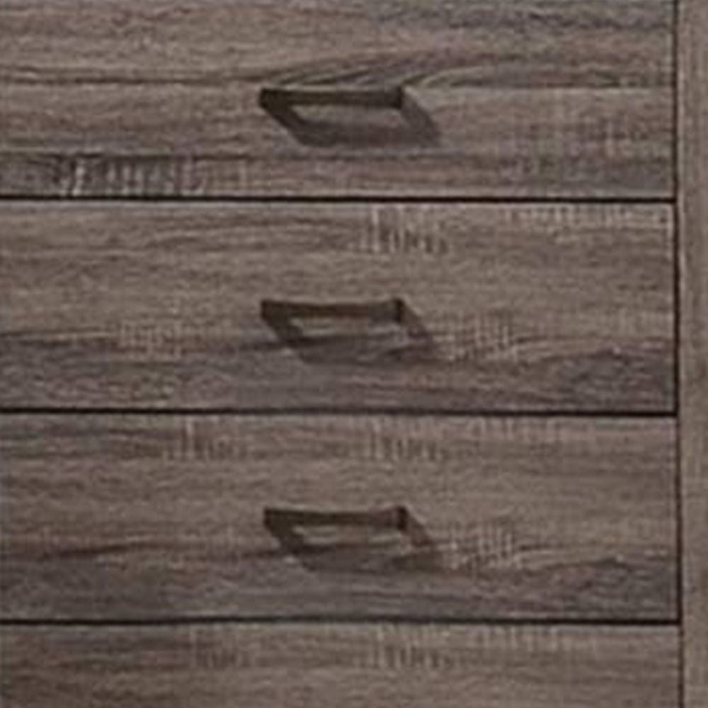 Soma 49 Inch Rustic 5 Drawer Tall Dresser Chest Bar Handles Oak Gray By Casagear Home BM298960