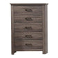 Soma 49 Inch Rustic 5 Drawer Tall Dresser Chest Bar Handles Oak Gray By Casagear Home BM298960